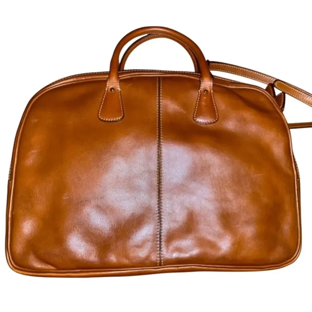 Bric’s Vintage Pelle Tuscan Leather Slim Briefcase in Distressed Cognac